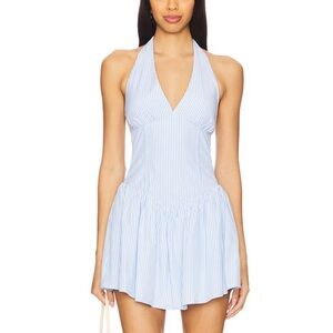 MORE TO COME Revolve Yolani Mini Dress in Baby Blue Stripe // Size SM